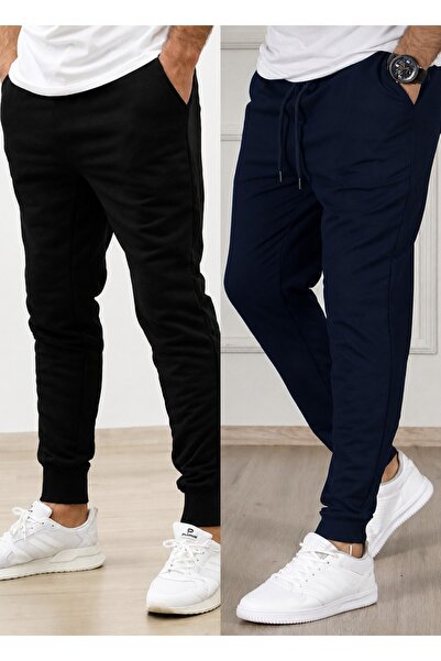 TORUK MAKTO Set de 2 pantaloni de trening unisex cu tiv cu nervuri Jogger, cu...