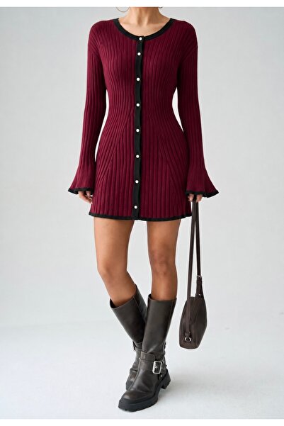 TOFAN TRİKO Turtleneck Mini Dress