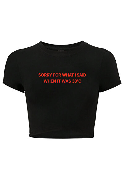 BRZ COLLECTION Woman: Sorry for What I Said When I Was 38 °   Crop Black