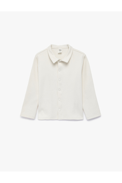 Koton Long Sleeve Snap Button Oversized Shirt