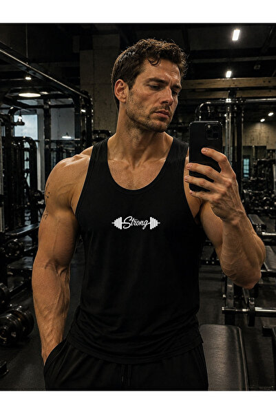 cesita Gym Dumbbell Printed Men's Gym Fitness Athlete Tank Top