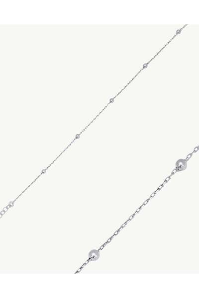 Stemma Jewelry Brățară Plain Ball din Argint 925, Placat cu Rodiu