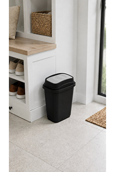 Hagen 10 Liter Trash Can with Swing Lid White Compact Trash Bin for Kitchen, ...