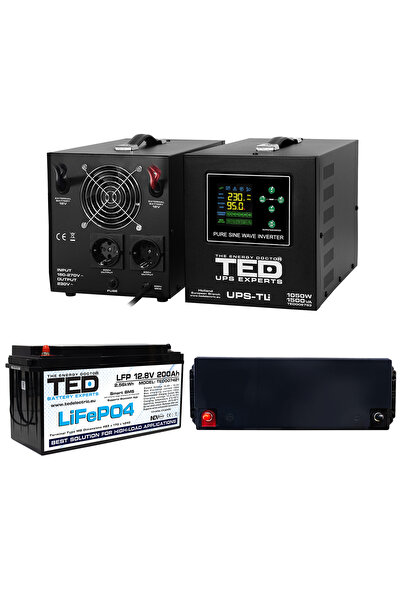 TED Electric Pachet UPS 1500VA/1050W Runtime Extins cu Acumulator Extern LiFe...