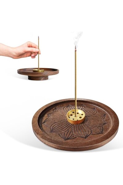 STARSTAR Incense burner wood lotus for aromatherapy/meditation.