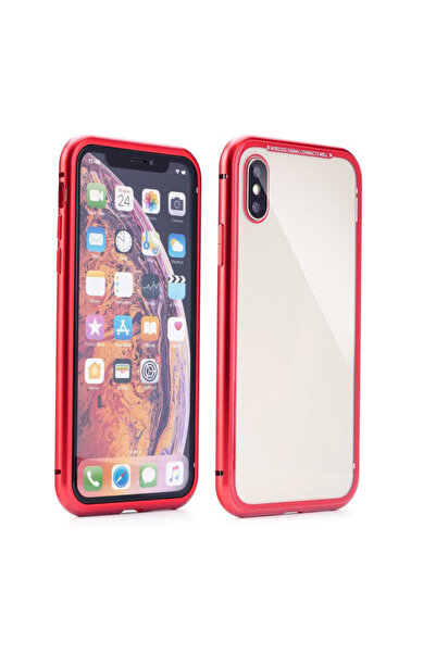 OEM Μαγνητική Θήκη Bumper - Διαφανής / Κόκκινη (iPhone Xs Max)