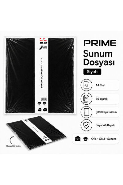 Noki PRIME Serisi A4 Sunum Dosyası 60 Yaprak Şeffaf Cepli Display Book