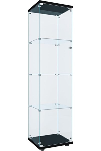 MODERN FLYMUHJIA Curio Cabinet Glass Display Case for Collectibles with Door,...