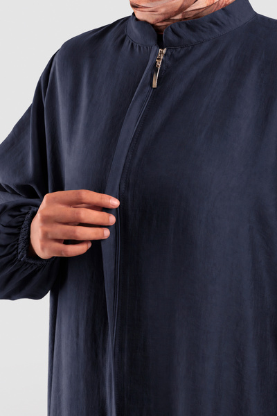 Emare Zippered Tensel Ferace Navy Blue