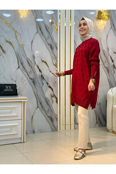 NY Mehlika Exclusive NY MEHLİKA BAKLAVA DESEN SOĞUK İP TUNİK 3288