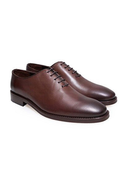 FRANCO CALVANI Brown Lace-Up Genuine Leather Men's Shoes