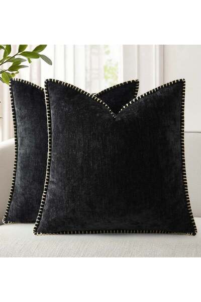 Generic Set of 2 Chenille Soft Cozy Throw Pillow Covers 45x45CM Modern Farmho...