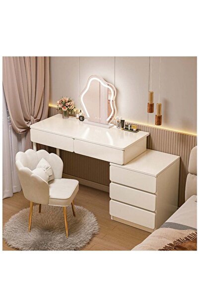 Generic Vanity Desk, Makeup Dressing Table Vanity Bench with Locker, Multifun...