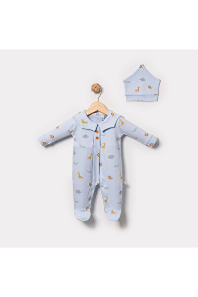 CFRA Men's Animals Patterned Combed Cotton Jumpsuit with Booties