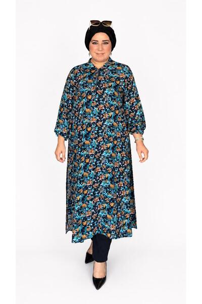 Ferace Women's Large Size Crispy Pattern Feramuar Tunic