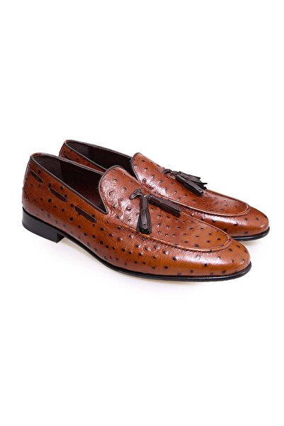 FRANCO CALVANI Tan Color Laceless Genuine Leather Leather Sole Men's Shoes