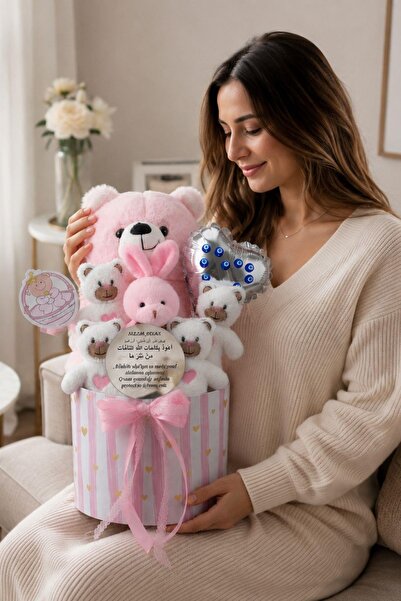 Solemia Baby Girl Welcome Gift Box – Plush Teddy Bear, Rabbit, and Plush Toy ...