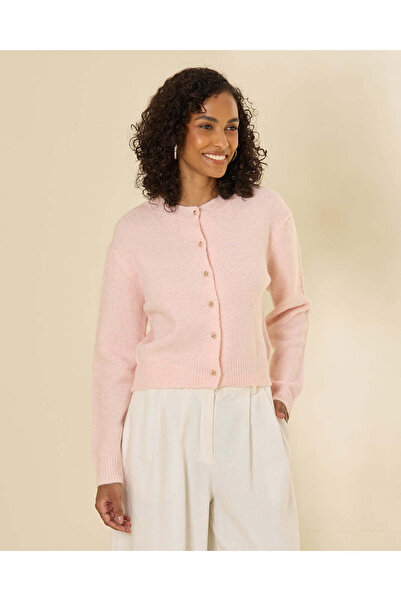 REDTAG Women Pink Soft Touch Button Front Cardigan