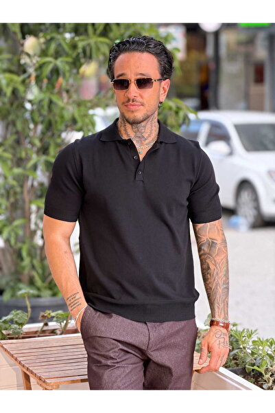 manch collection Buttoned Basic Polo Neck Knitwear
