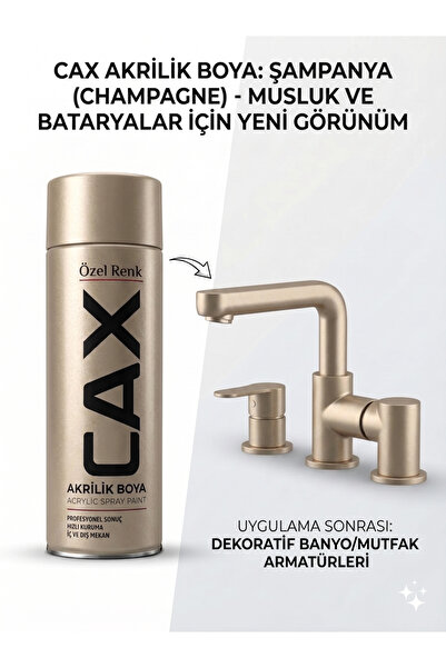 caxcolors CAX Akrilik Sprey Boya 400ml - Musluk, Mutfak & Banyo Batarya Yenil...