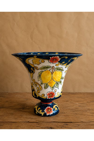 Limoncello Limon Desenli Çini Vazo