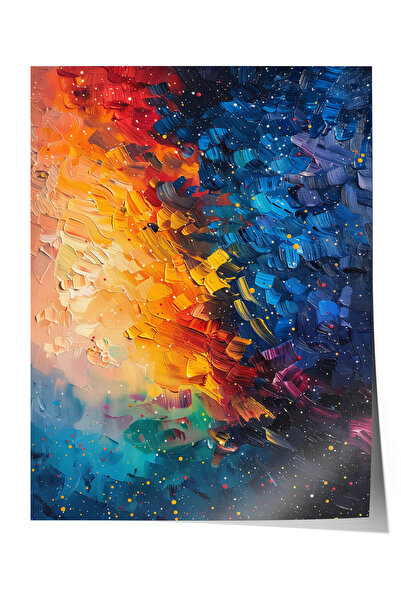 Zestia Poster premium cu pictură în ulei abstractă, textură colorată a cerulu...