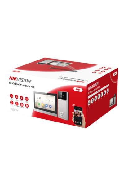 Hikvision Kit videointerfon IP, 4MP, IR 3m, Wi-Fi 6, 2.4Ghz, IP65 - DS-KIS613-S