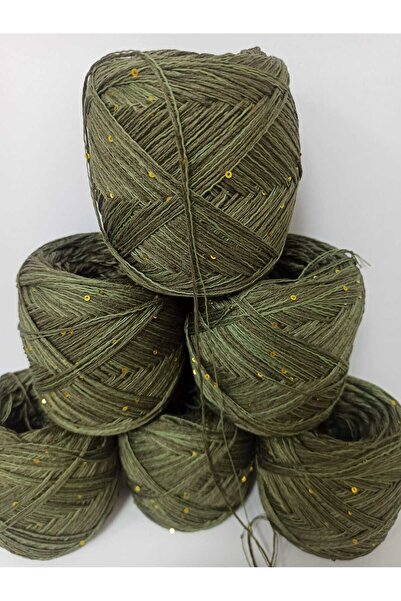 İPEK YÜN İPLİK DÜNYASI Bamboo Cotton Knitting Yarn (Olive Green, Cotton Khaki...