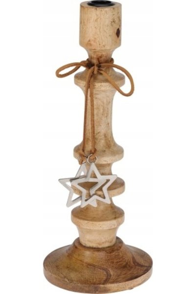 Home Styling Collection Suport pentru lumânări din lemn de mango de 30 cm - D...