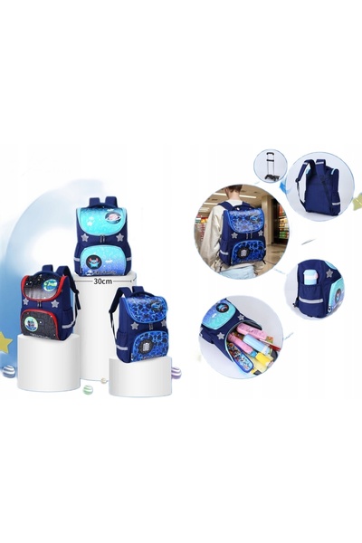 NO BRAND Ghiozdan școlar pentru copii, Familia Tigru, pentru băieți cu troler