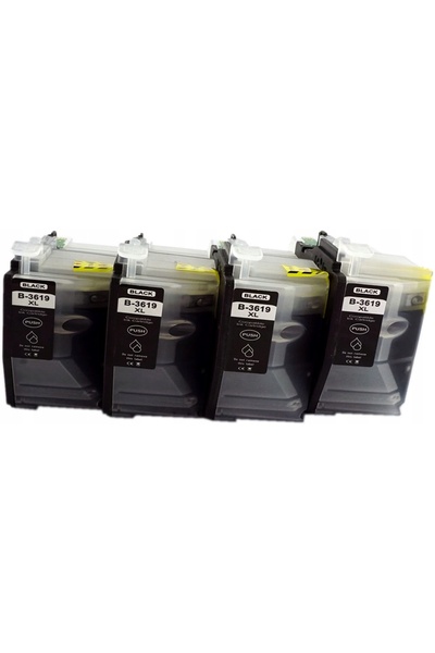 NO BRAND 4x Cartuș de cerneală neagră pentru Brother LC3619 XL MFCJ2330 J3530