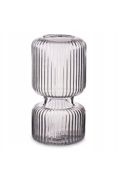 NO BRAND Vază decorativă din sticlă modernă gri 26,5 cm