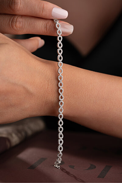 Silvano Jewelry 925 Ayar Gümüş Sonsuzluk Işıltı Zincirli Özel Tasarım Sonsuz ...