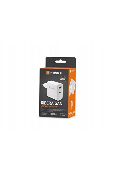 NO BRAND Natec Ribera GaN 65W USB-A USB-C alb