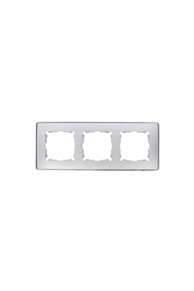 NO BRAND Simon 82 Cadru triplu cu 3 căi, bază din aluminiu cromată 8201630-093