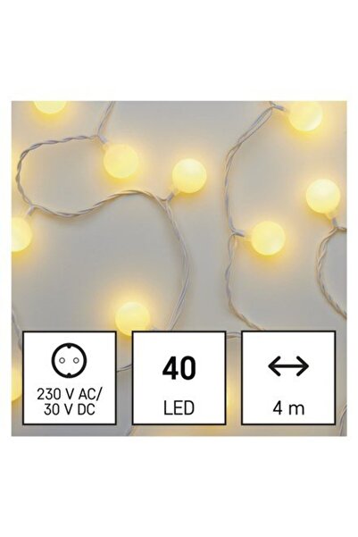 NO BRAND Lumini de brad globuri mari 40 LED-uri 4m alb cald temporizator IP44...