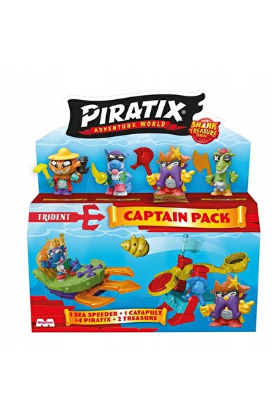NO BRAND PIRATIX SHARK TREASURE CAPTAIN PACK – Vehicul marin, set cu figurină...
