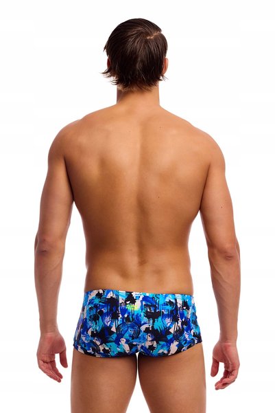 NO BRAND Șorturi de baie pentru bărbați Funky Trunks, albastre, mărimea L