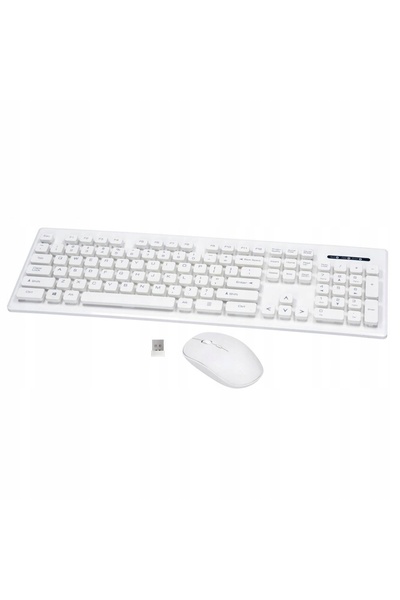 Rebeltec WHITERUN Set Tastatură și Mouse Wireless Culoare Albă
