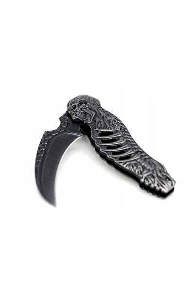 NO BRAND Cuțit pliant Karambit tactic de supraviețuire EDC cu cranii și moart...