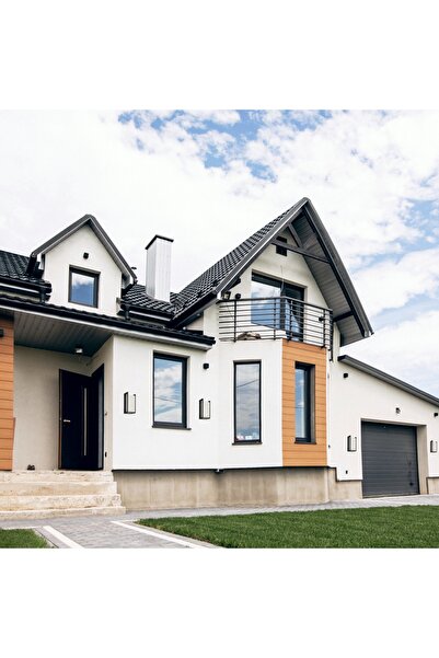 NO BRAND Aplică de perete de exterior pentru grădină, negru-alb, dreptunghiul...