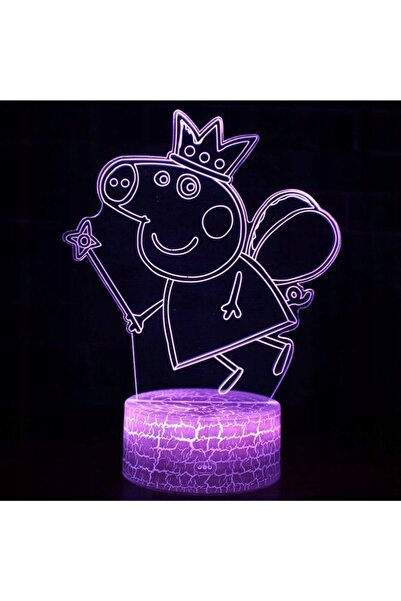 NO BRAND Lampă de veghe LED 3D Peppa Pig, 16 culori, Premium + Telecomandă