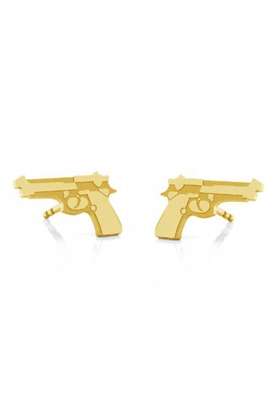 NO BRAND Cercei tip știft pentru femei, placat cu argint, în formă de pistol ...