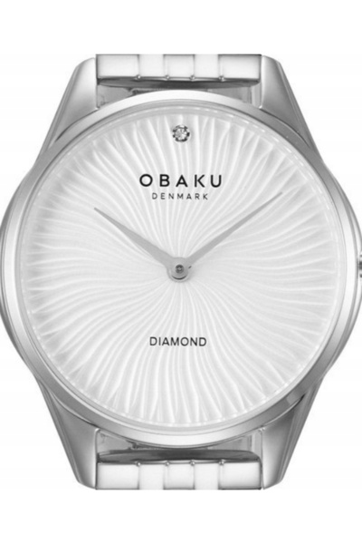 NO BRAND OBAKU V297LXCISC CEAS DE DAMĂ CU DIAMANTE - ARGINTIU CU BRĂȚARĂ CU C...
