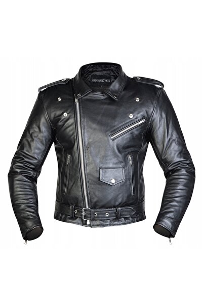 NO BRAND OZONE RAMONES Jachetă de piele neagră [Mărimea 7XL]