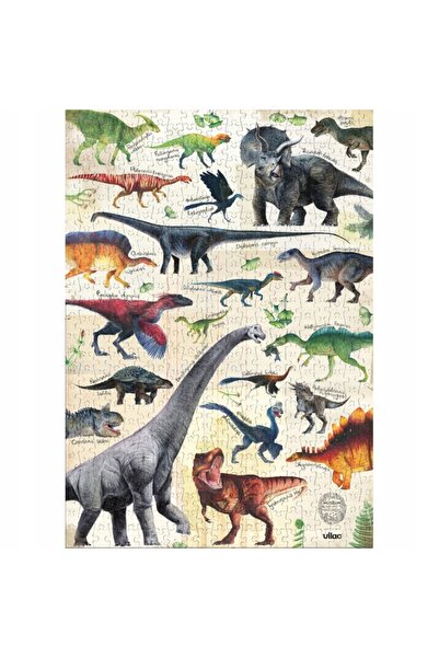NO BRAND VILAC: Puzzle 500 piese. Dinozauri cu cartonașe educative 9625