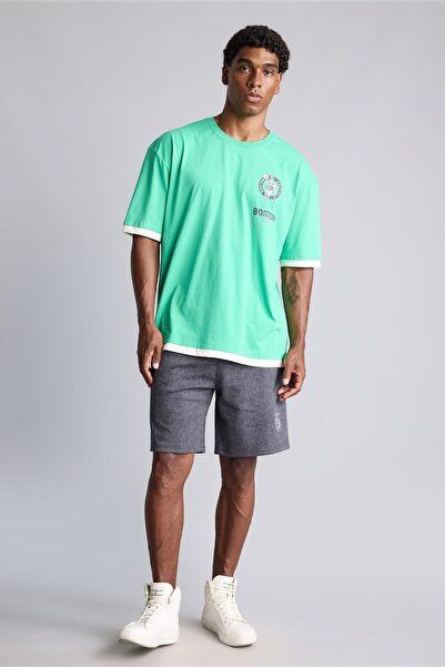 DeFacto Nba Boston Celtics Baggy Fit Shorts H4493Ax26Au
