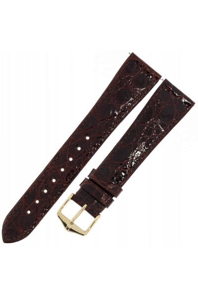 NO BRAND HIRSCH Curea de ceas din piele naturală de crocodil L - MARO - 20mm
