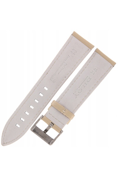 NO BRAND DILOY 330 - CREM - 22 mm - Curea de ceas din piele cu suprafață netedă
