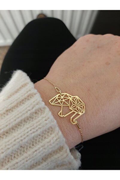 NO BRAND Brățară de aur elefant ORIGAMI argint 925